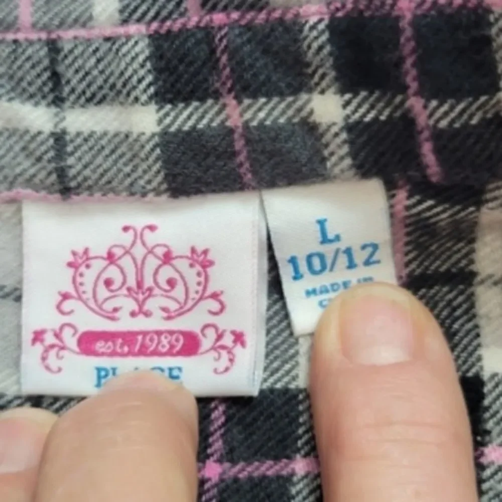 Children's Place flannel plaid shirt L10/12